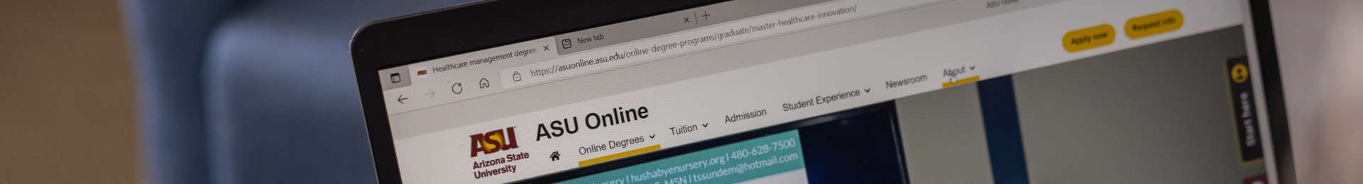 Computer Screen with ASU Online Logo